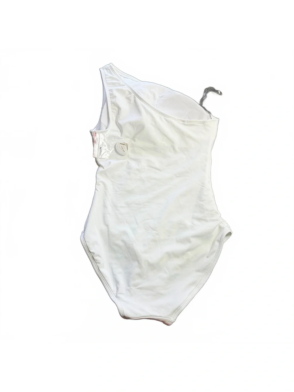 CARMEN MARC VALVO white cut out sides one shoulder one piece swimsuit $110 New